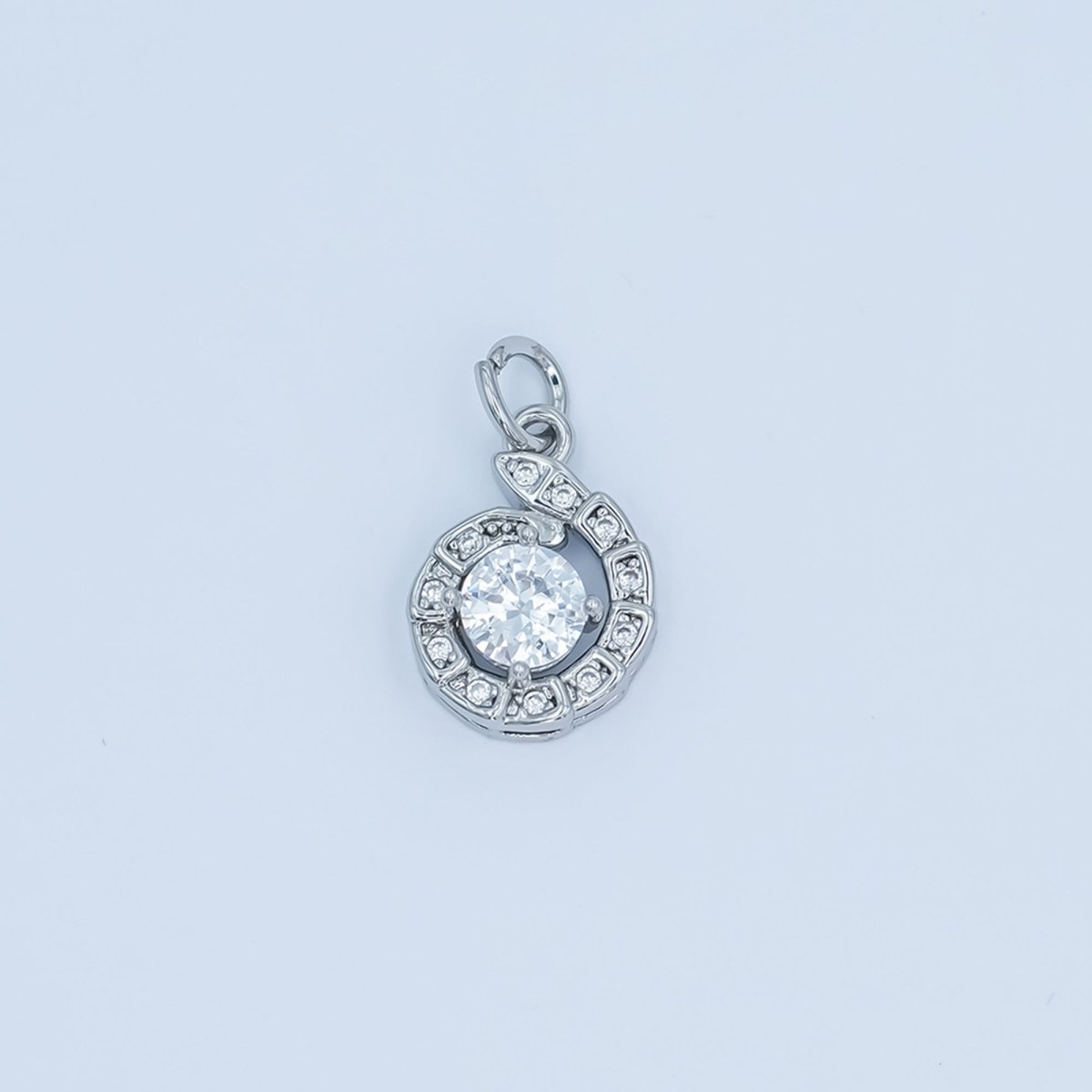 24K Gold Filled Clear CZ Circular Geometric Charm In Gold & Silver | C935 - DLUXCA