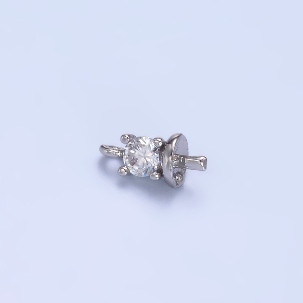 24K Gold Filled Clear CZ Drill Bail Finding in Gold & Silver | Z1060 - DLUXCA