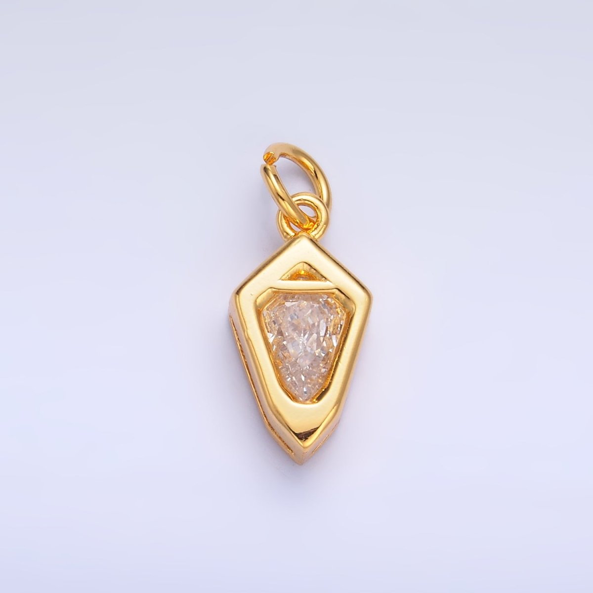 24K Gold Filled Clear CZ Geometric Mini Add - On Charm in Gold & Silver | M623 - DLUXCA