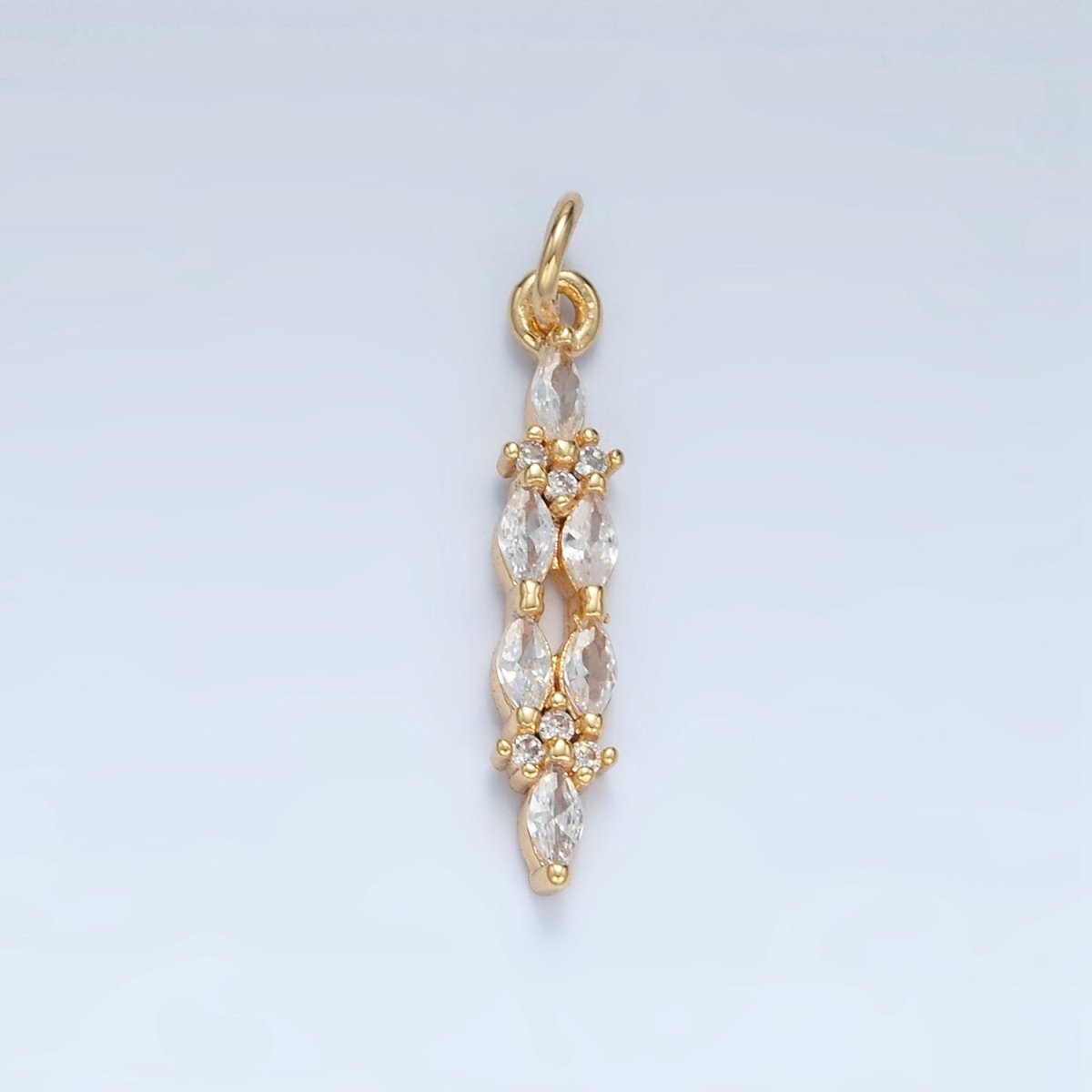 24K Gold Filled Clear CZ Marquise Linear Charm | M018 - DLUXCA