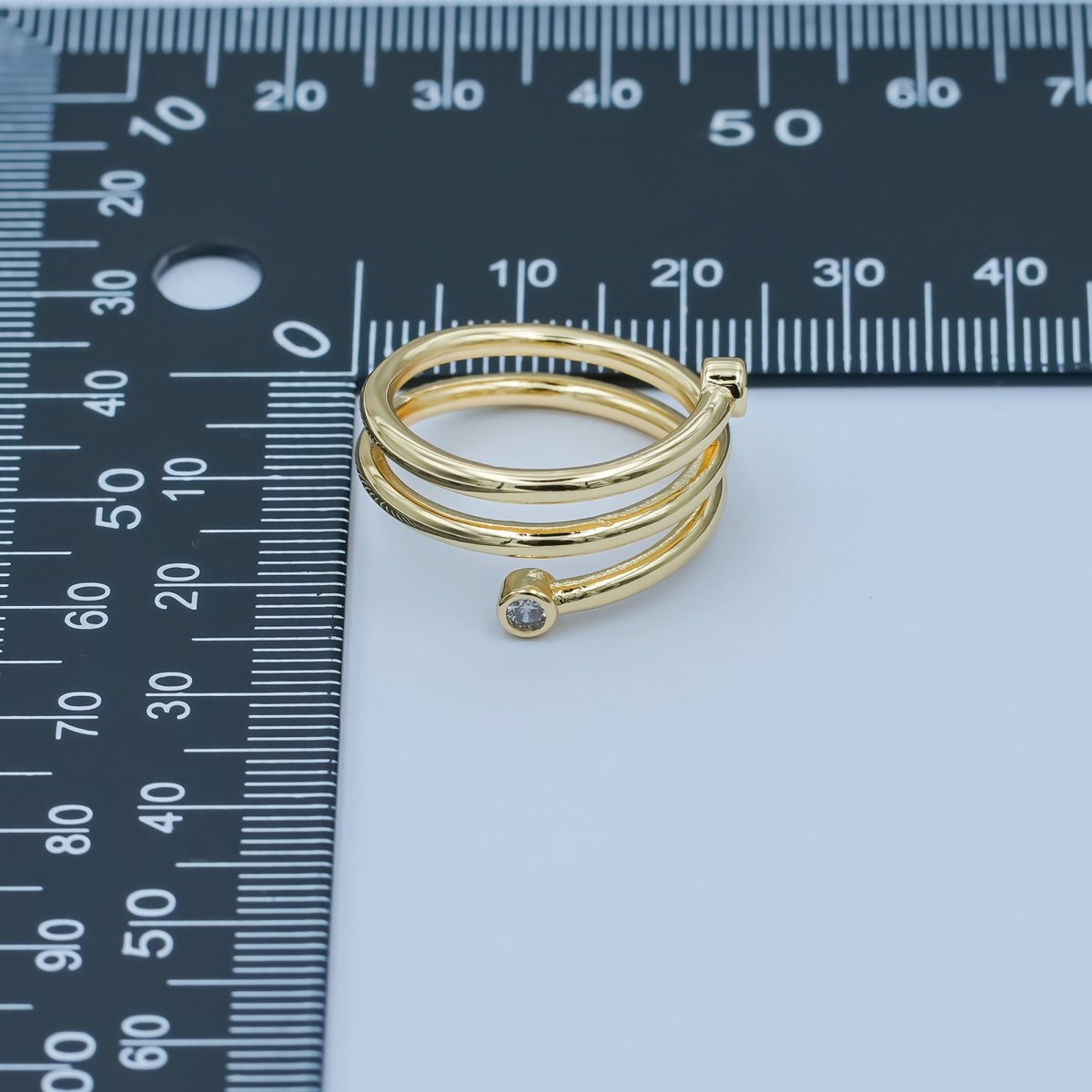 24K Gold Filled Clear CZ Multiple Band Wrap Ring in Gold & Silver | O870 O878 - O880 - DLUXCA