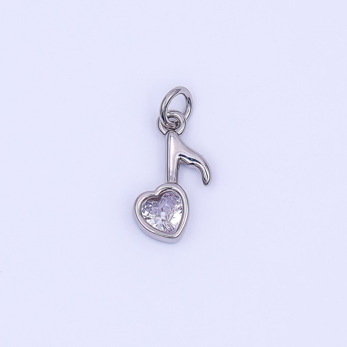 24K Gold Filled Clear CZ Quaver Eight Musical Note Charm in Gold & Silver | N784 - DLUXCA