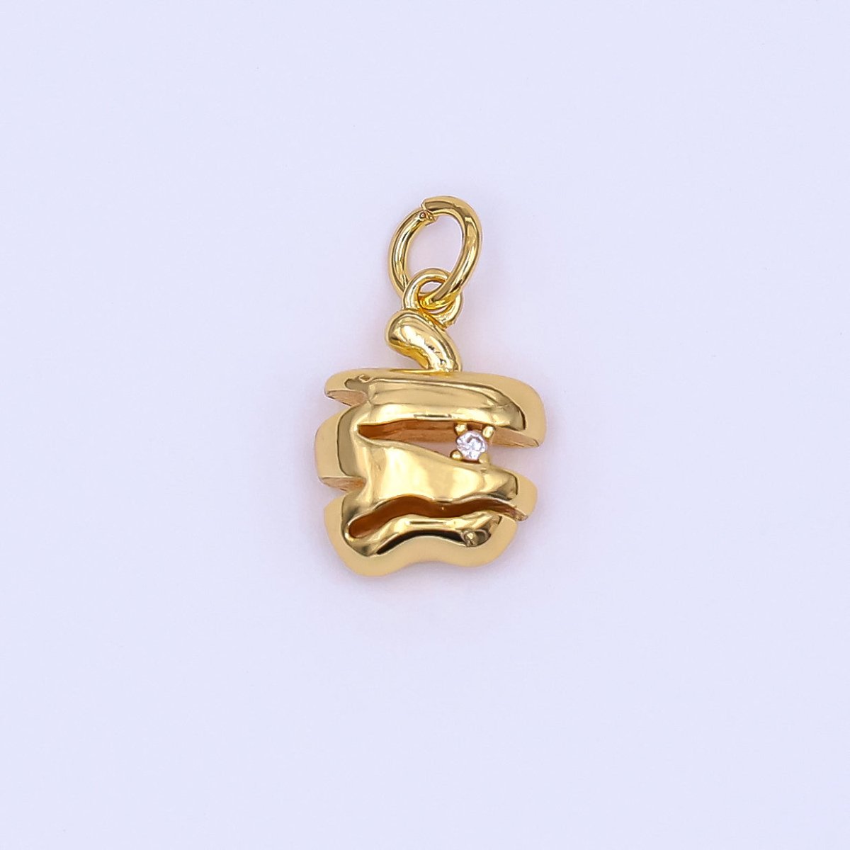 24K Gold Filled Clear CZ Sliced Apple Fruit Charm in Gold & Silver | AF430 - DLUXCA