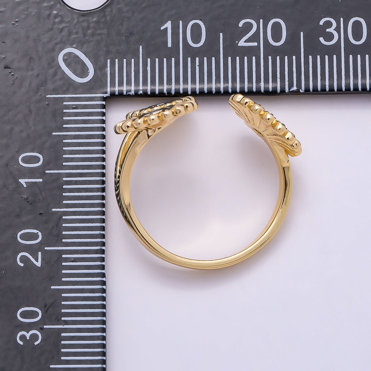 24K Gold Filled Clear CZ Triple Sunflower Mixed Metal Wrap Ring | Rings - 00108 - DLUXCA