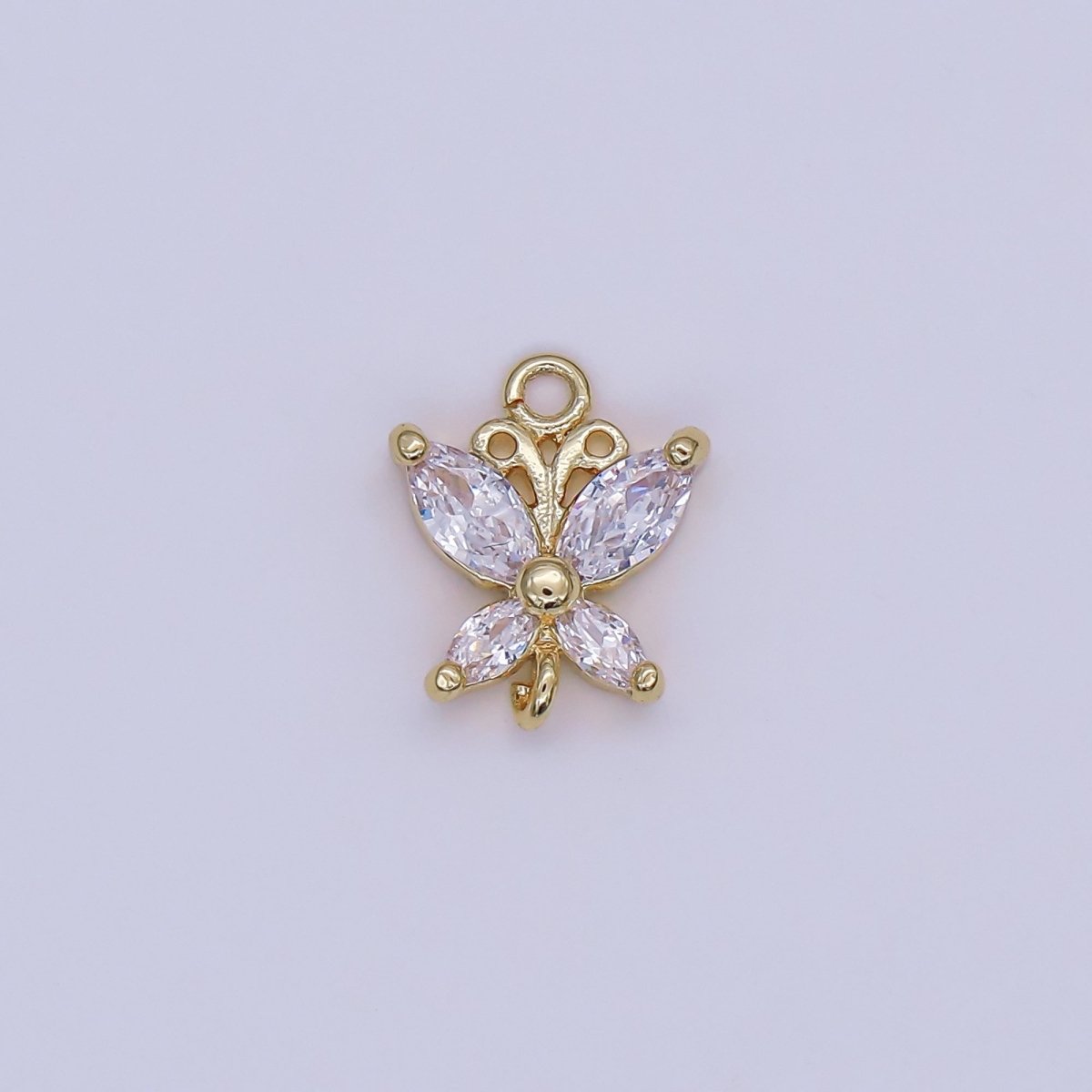24K Gold Filled Clear Marquise CZ Butterfly Connector | Y022 - DLUXCA