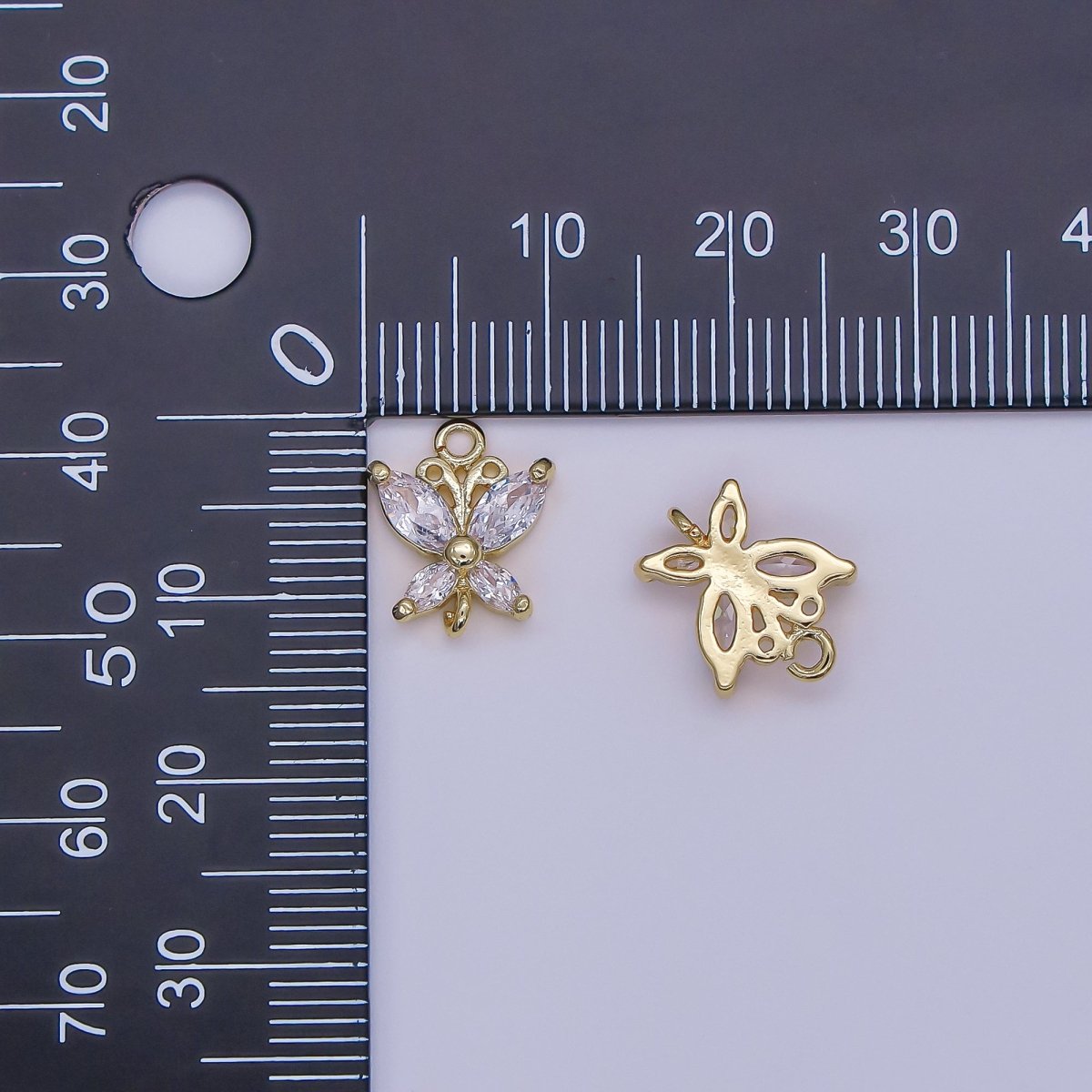 24K Gold Filled Clear Marquise CZ Butterfly Connector | Y022 - DLUXCA