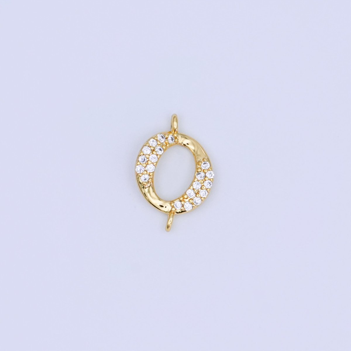 24K Gold Filled Clear Micro Paved CZ Round Connector | Y026 - DLUXCA