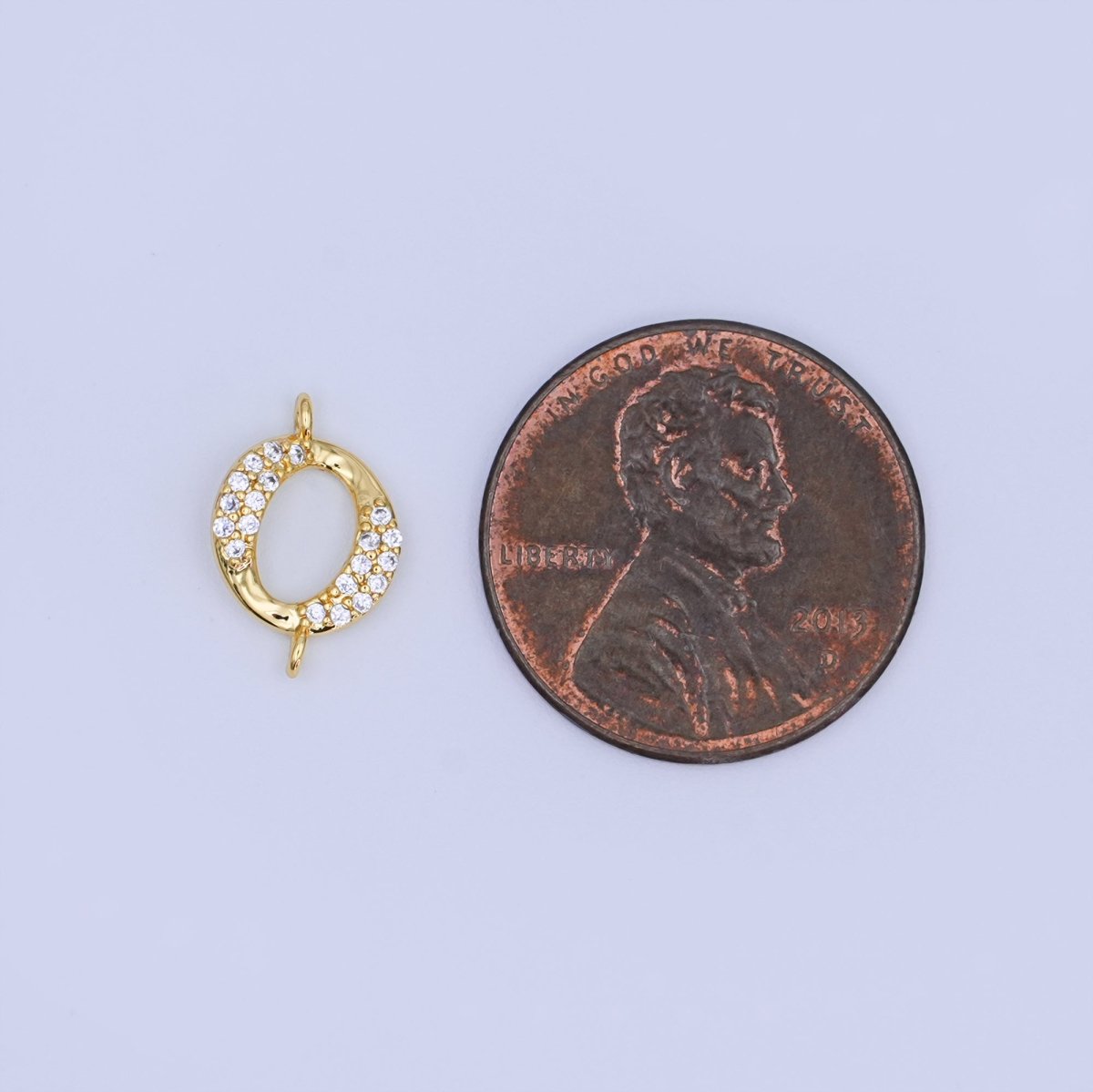 24K Gold Filled Clear Micro Paved CZ Round Connector | Y026 - DLUXCA