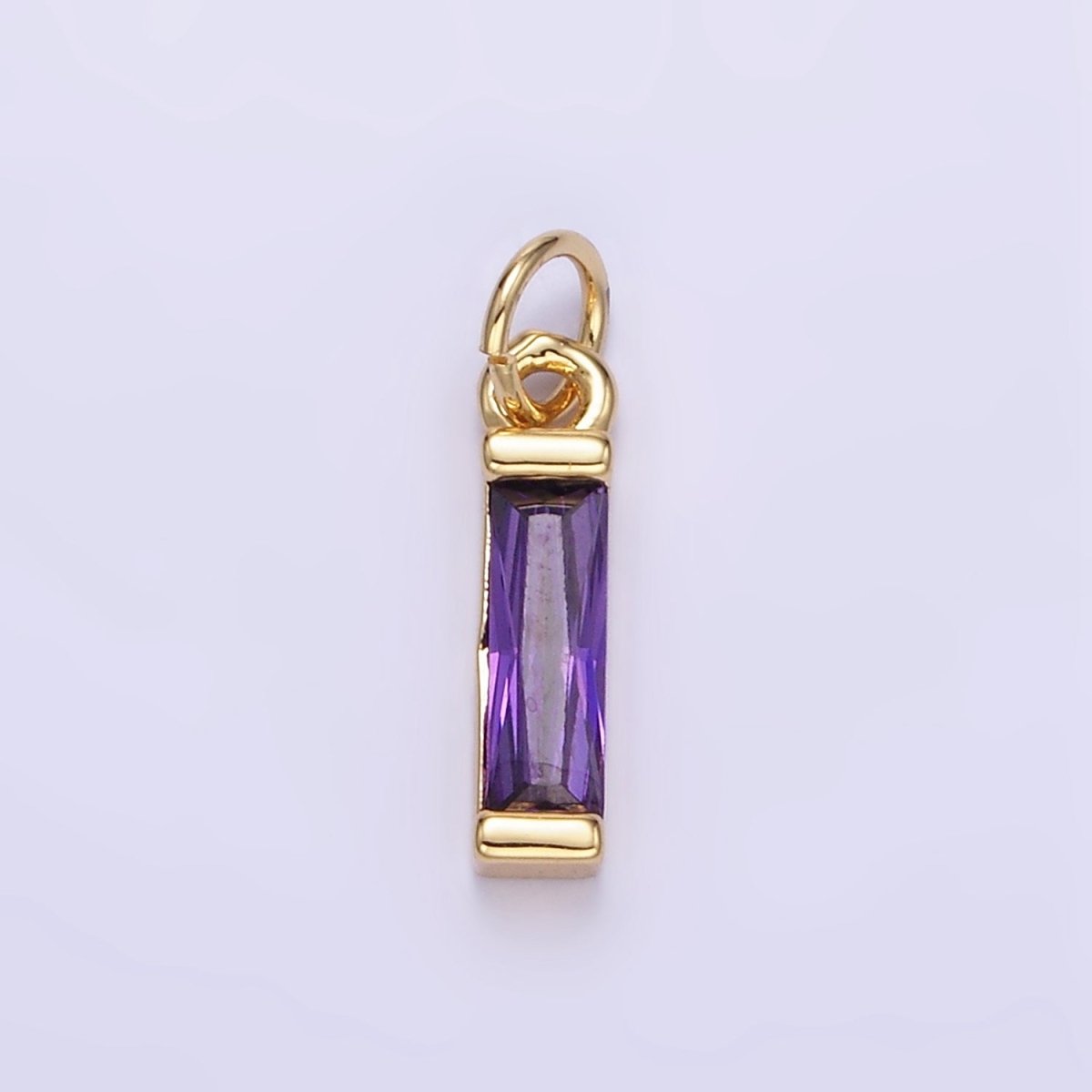 24K Gold Filled Clear, Purple, Peach, Red, Pink Baguette CZ Add - On Charm | E358 - E360 - DLUXCA