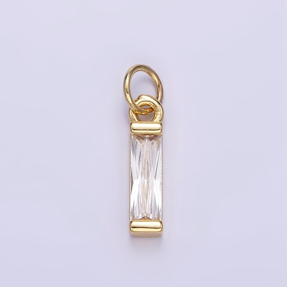 24K Gold Filled Clear, Purple, Peach, Red, Pink Baguette CZ Add - On Charm | E358 - E360 - DLUXCA