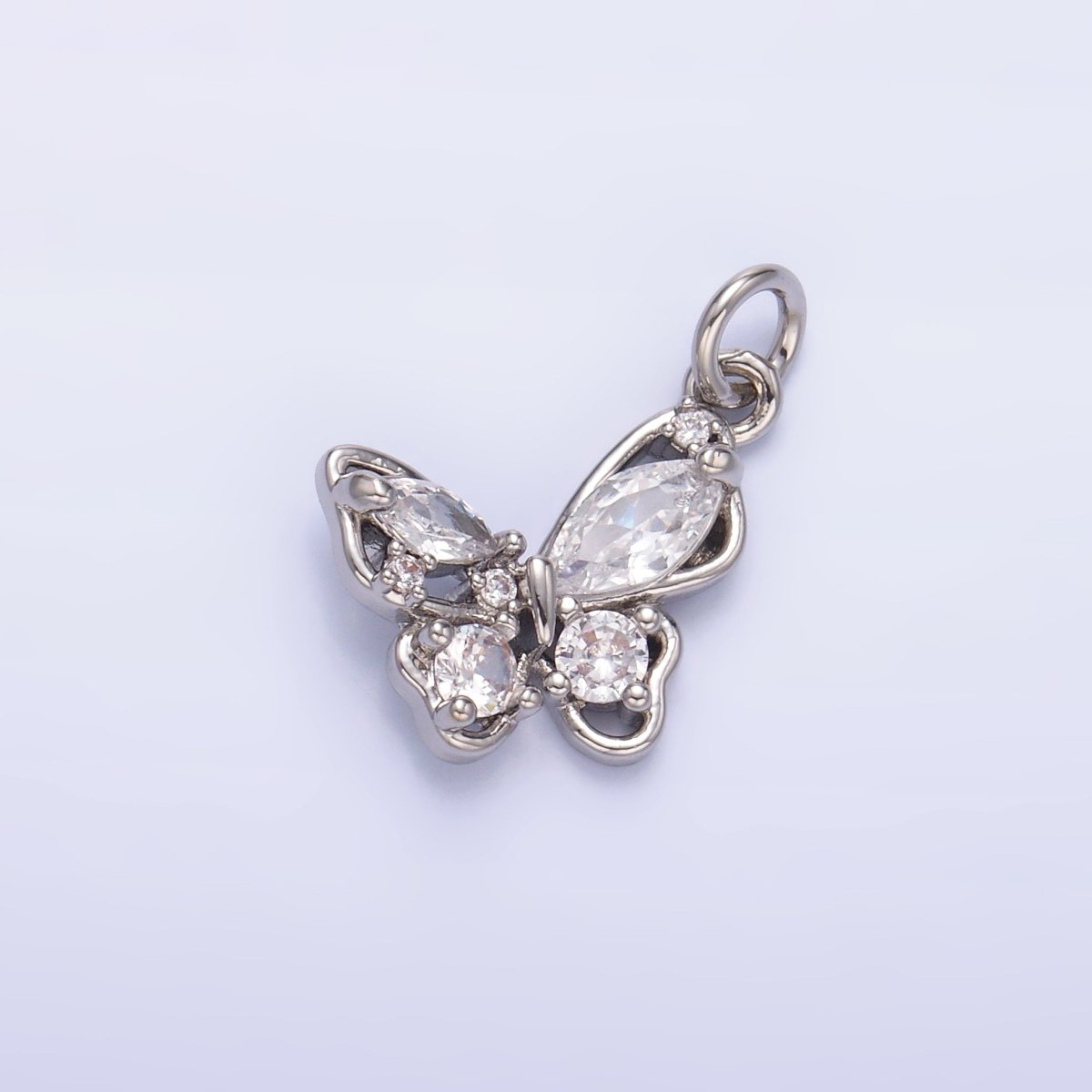 24K Gold Filled Cluster CZ Butterfly Insect Mini Charm in Gold & Silver | C034 - DLUXCA