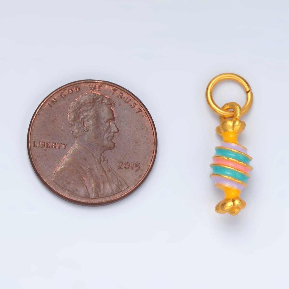 24K Gold Filled Color Twist Candy Pink & Blue Charms | M146 - DLUXCA