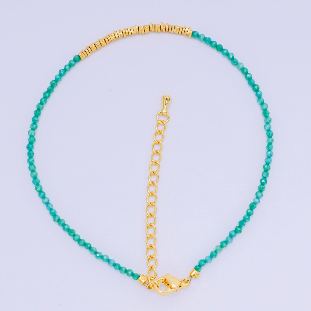 24K Gold Filled Colorful Gemstone Bead Bracelet in Black, Orange, & White | WA - 3741 - WA - 3763 - DLUXCA