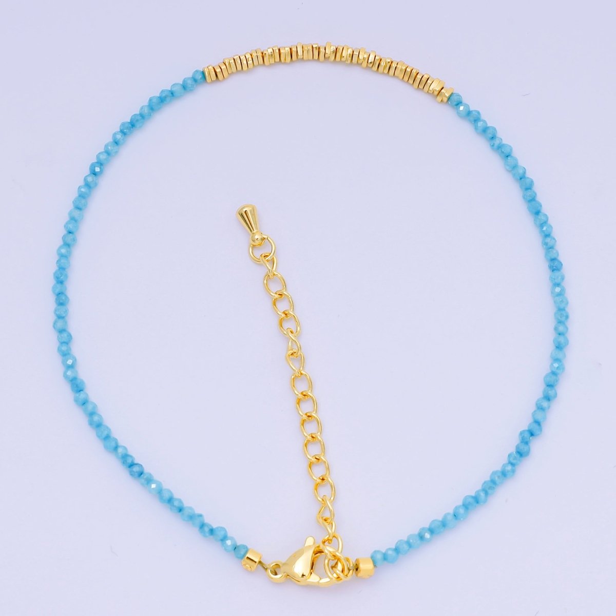 24K Gold Filled Colorful Gemstone Bead Bracelet in Black, Orange, & White | WA - 3741 - WA - 3763 - DLUXCA