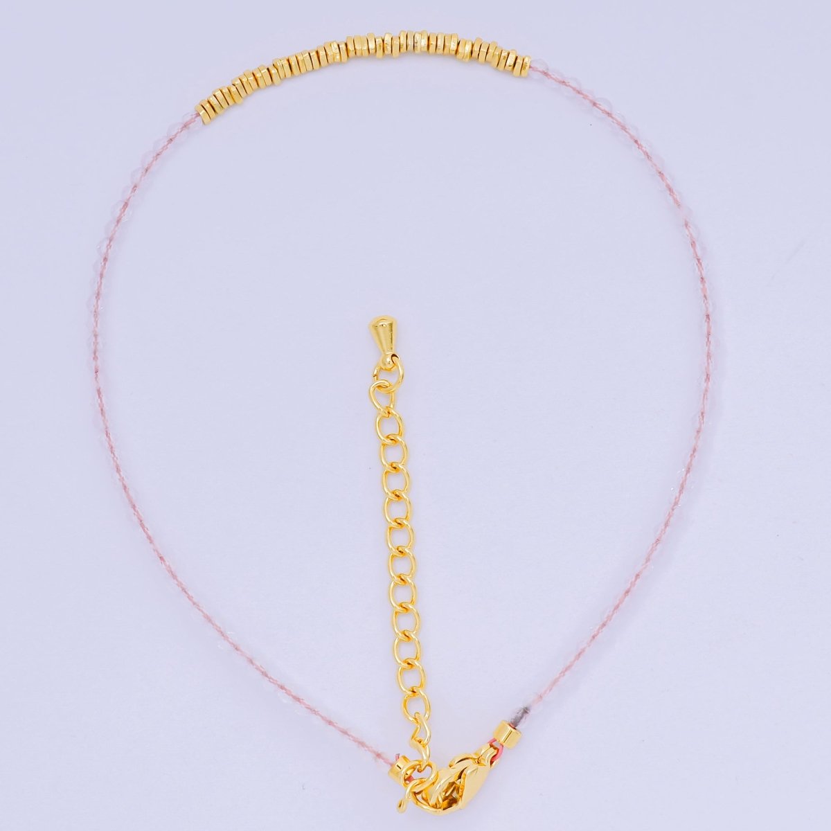 24K Gold Filled Colorful Gemstone Bead Bracelet in Black, Orange, & White | WA - 3741 - WA - 3763 - DLUXCA