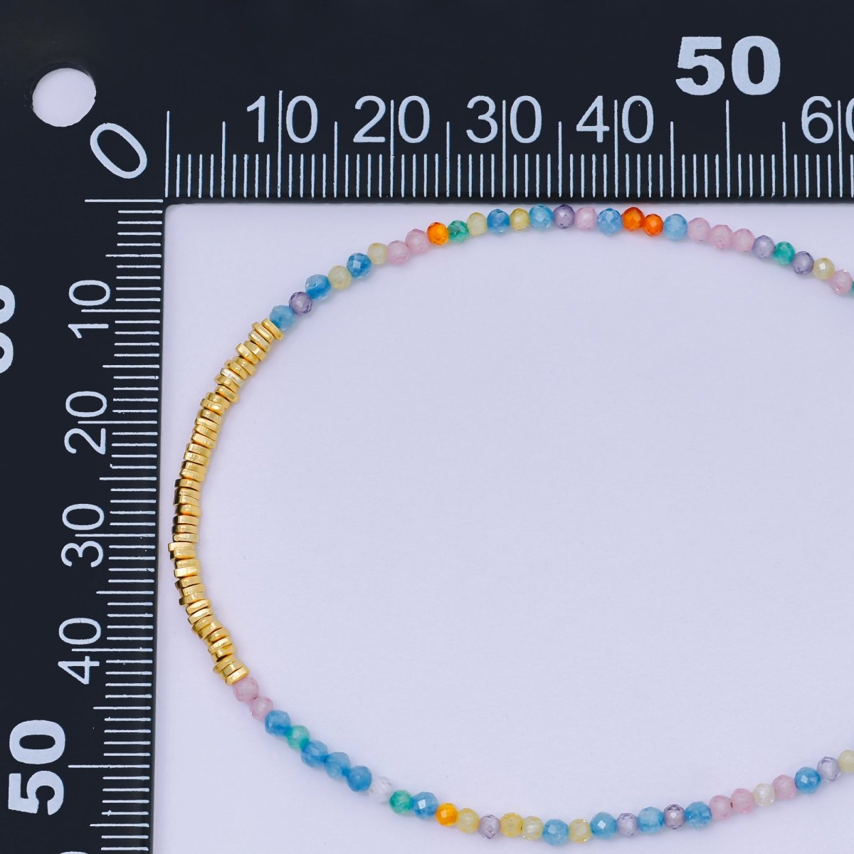 24K Gold Filled Colorful Gemstone Bead Bracelet in Black, Orange, & White | WA - 3741 - WA - 3763 - DLUXCA