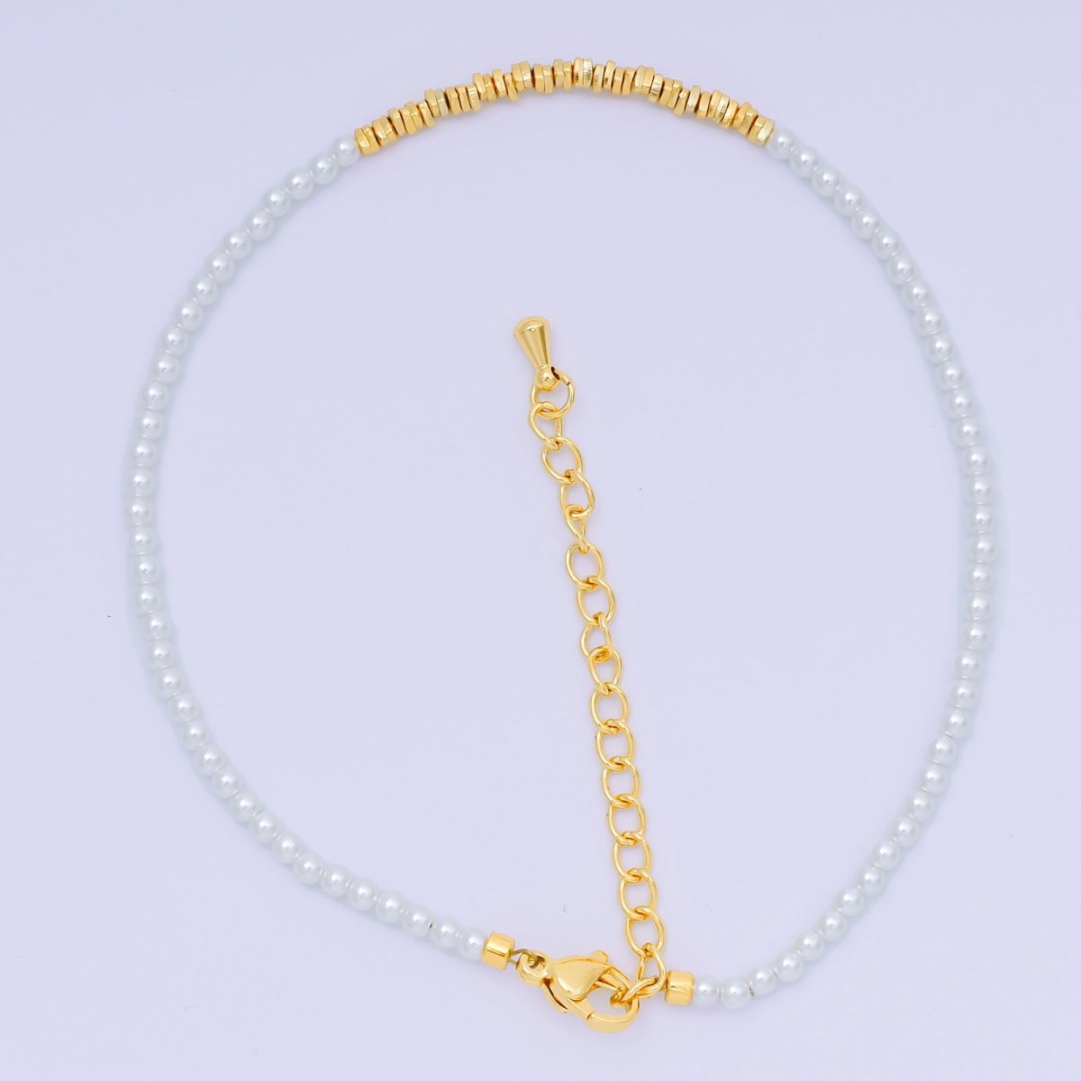 24K Gold Filled Colorful Gemstone Bead Bracelet in Black, Orange, & White | WA - 3741 - WA - 3763 - DLUXCA