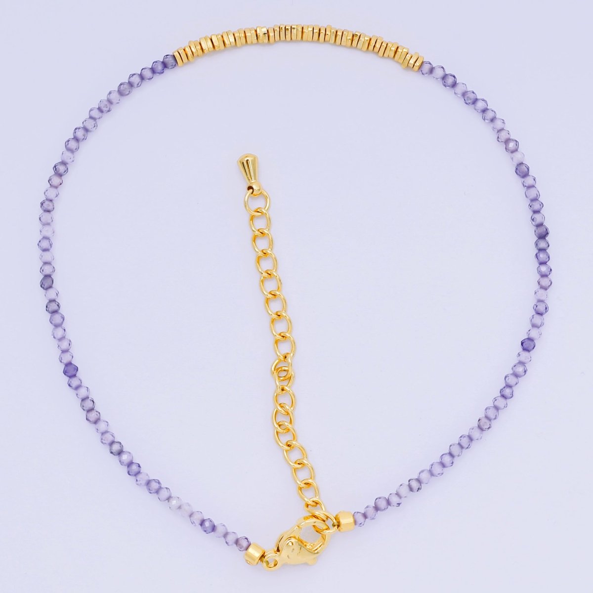 24K Gold Filled Colorful Gemstone Bead Bracelet in Black, Orange, & White | WA - 3741 - WA - 3763 - DLUXCA