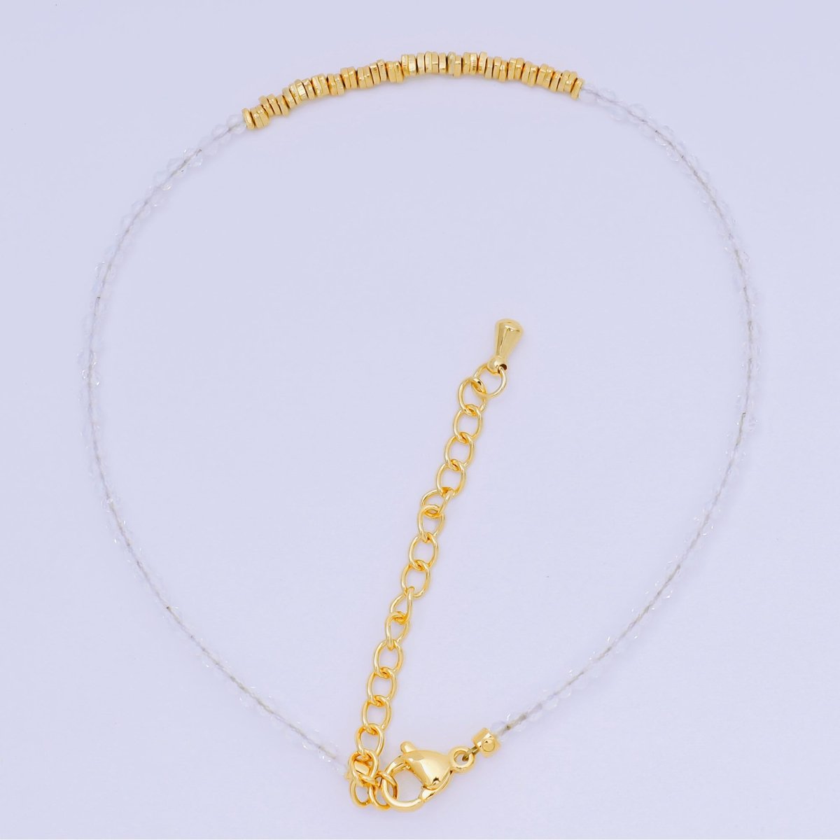 24K Gold Filled Colorful Gemstone Bead Bracelet in Black, Orange, & White | WA - 3741 - WA - 3763 - DLUXCA