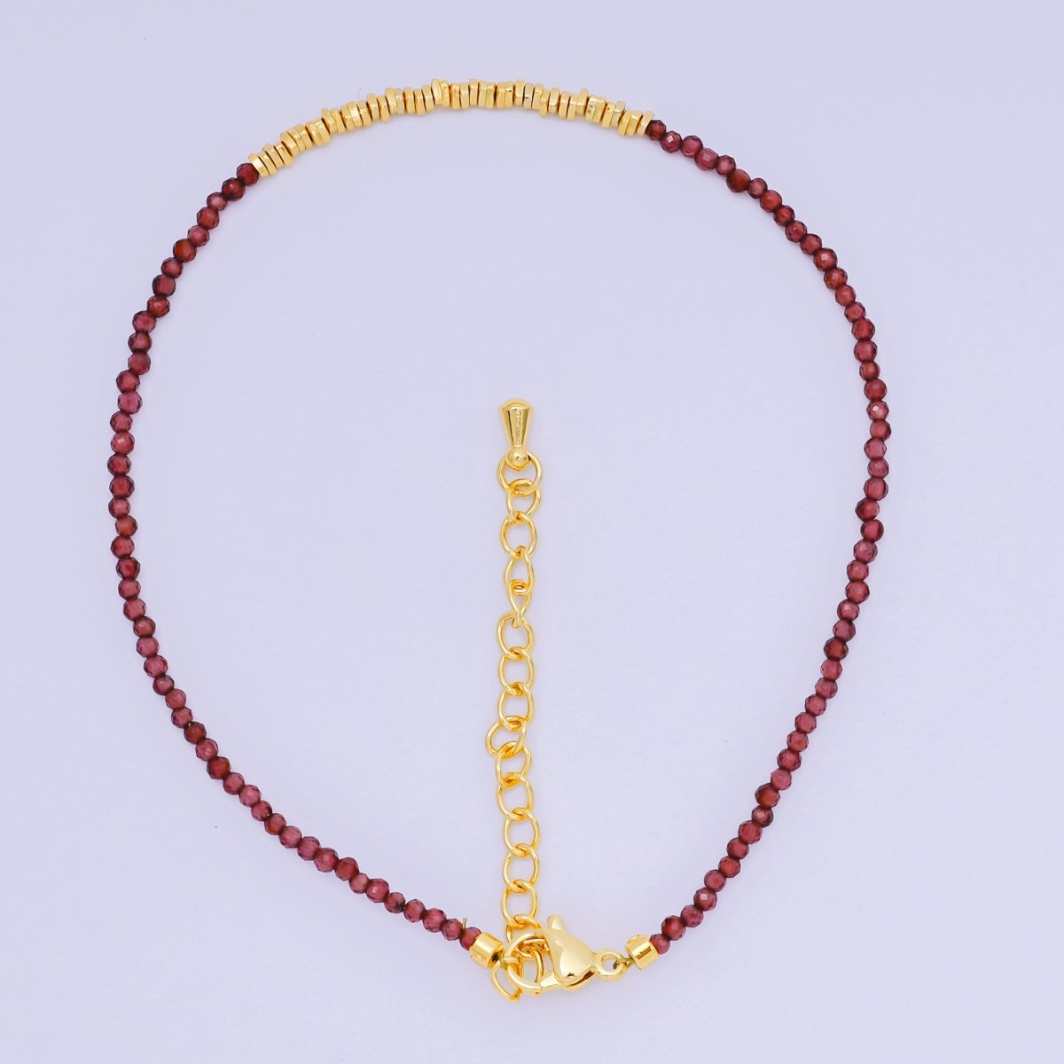 24K Gold Filled Colorful Gemstone Bead Bracelet in Black, Orange, & White | WA - 3741 - WA - 3763 - DLUXCA