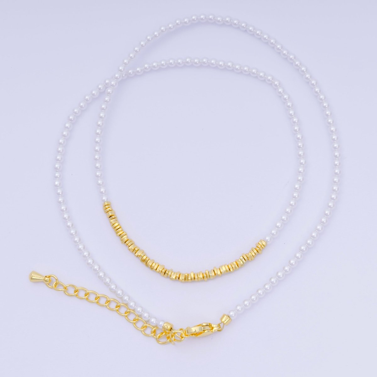 24K Gold Filled Colorful Gemstone Bead Necklace 16.92 Inch with Extender | WA - 3626 - WA - 3648 - DLUXCA