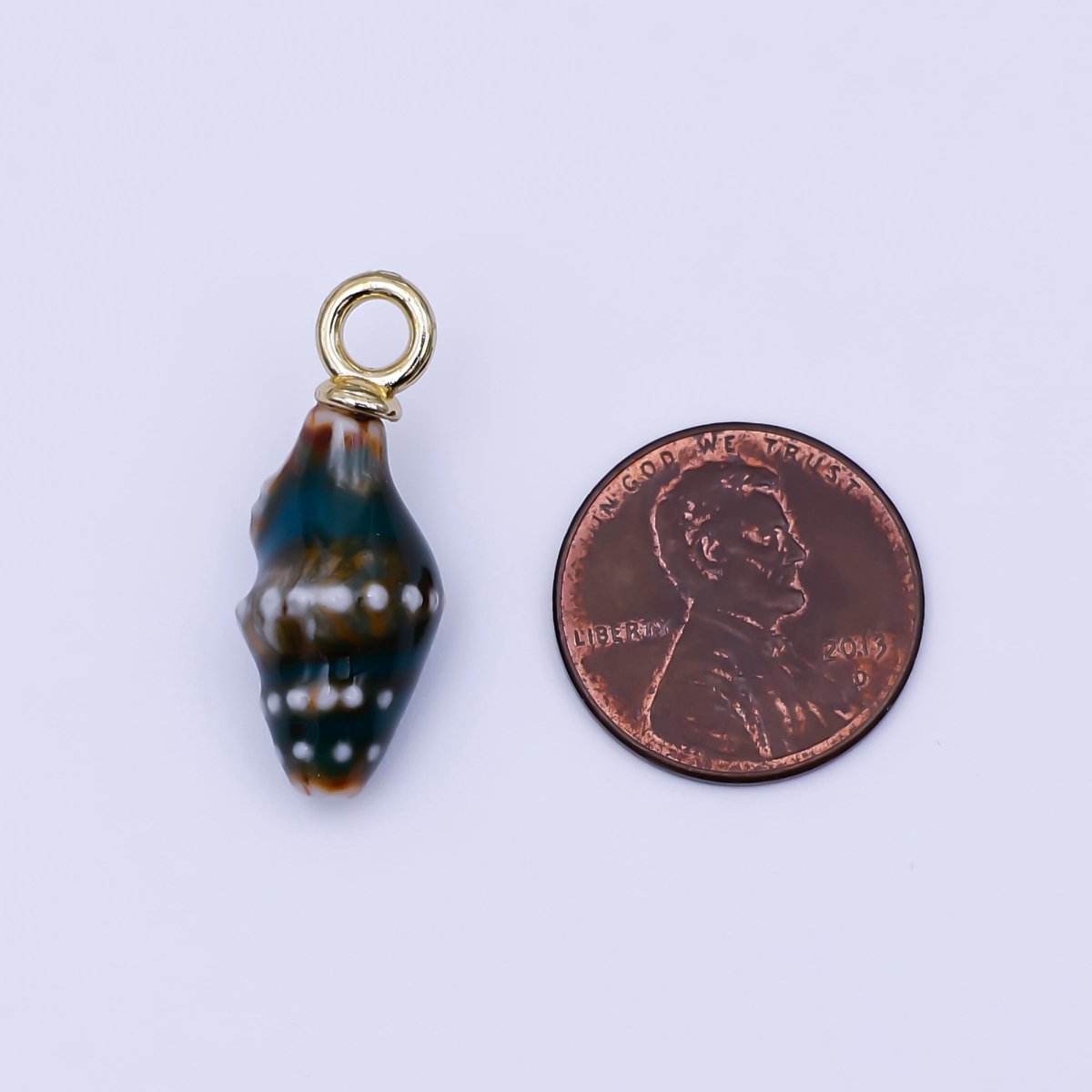 24K Gold Filled Conch Sea Shell Ceramic Drop Pendant | N104 - N107 - DLUXCA