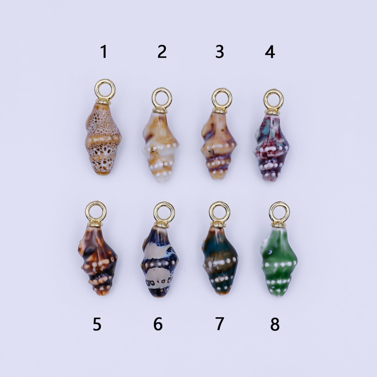 24K Gold Filled Conch Sea Shell Ceramic Drop Pendant | N104 - N107 - DLUXCA