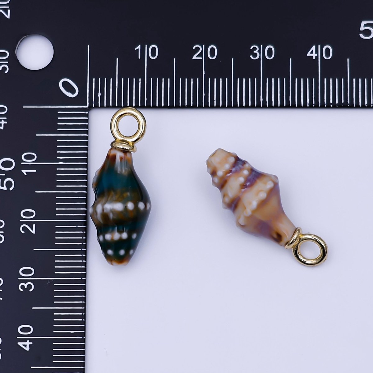 24K Gold Filled Conch Sea Shell Ceramic Drop Pendant | N104 - N107 - DLUXCA