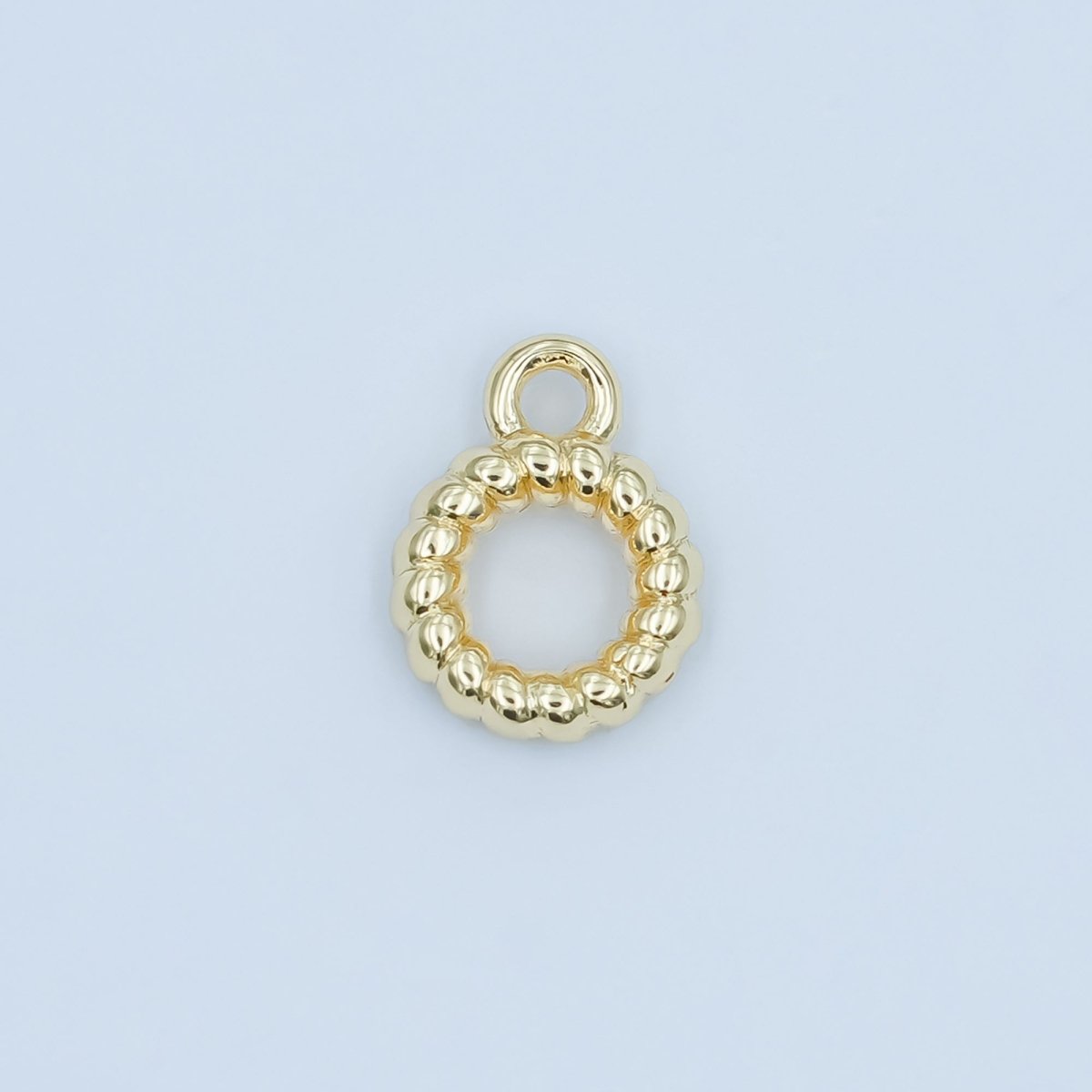 24K Gold Filled Croissant Lined Wide Round Bail Finding in Gold & Silver | Z1102 - DLUXCA