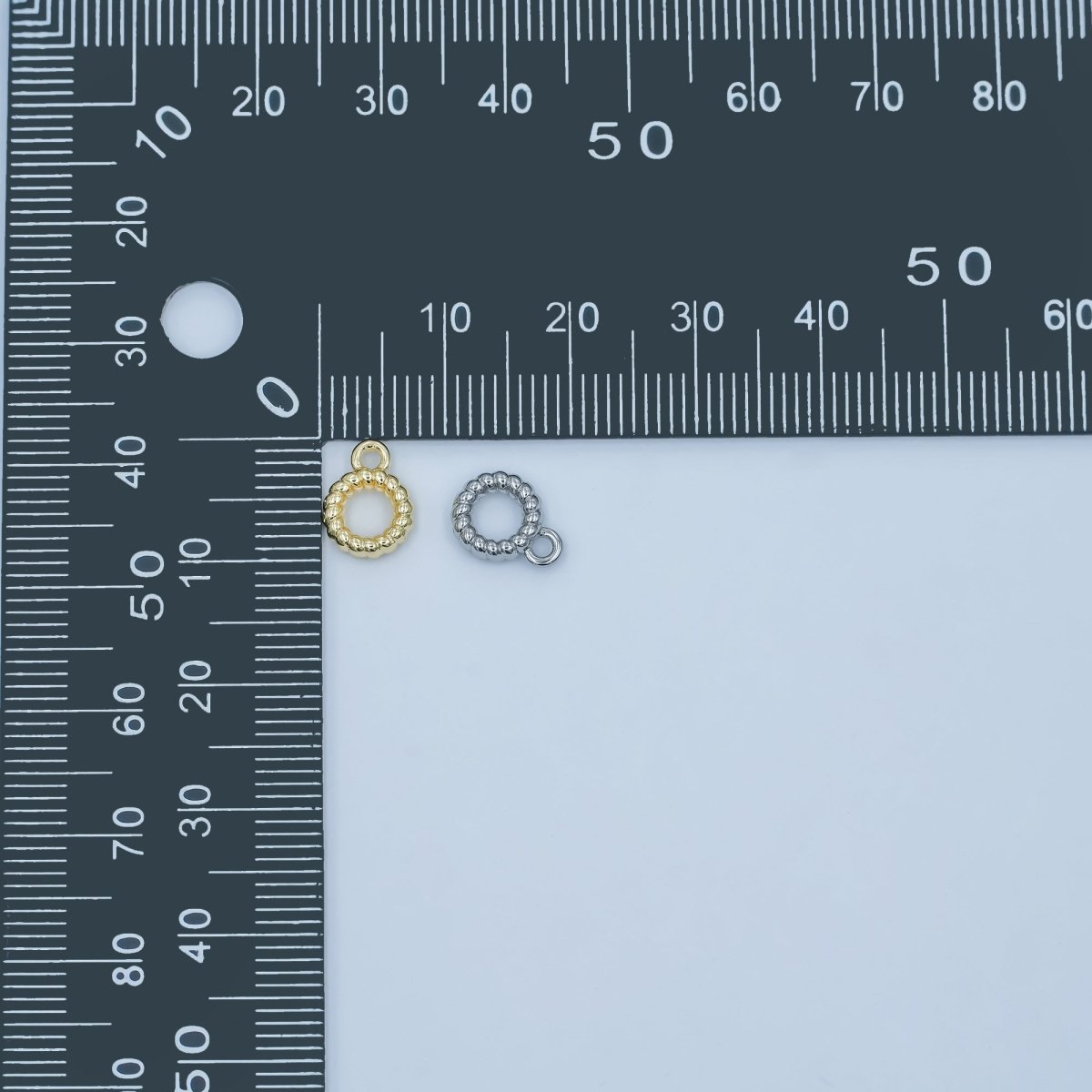 24K Gold Filled Croissant Lined Wide Round Bail Finding in Gold & Silver | Z1102 - DLUXCA