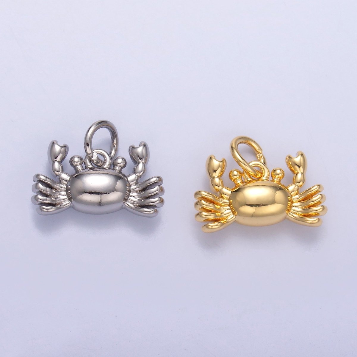 24K Gold Filled Crustacean Crab Sea Animal 3D Multidimensional Charm in Gold & Silver | N021 - DLUXCA
