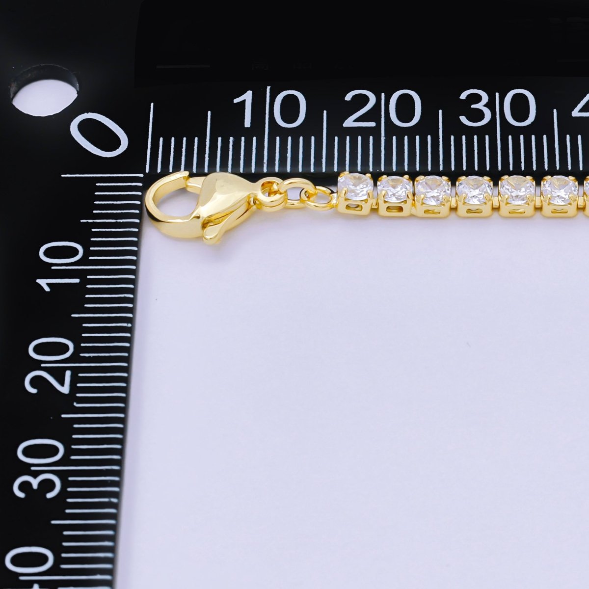 24K Gold Filled Cubic CZ Classic Tennis Bracelet 5.90 Inches with Extender | WA - 3410 - DLUXCA
