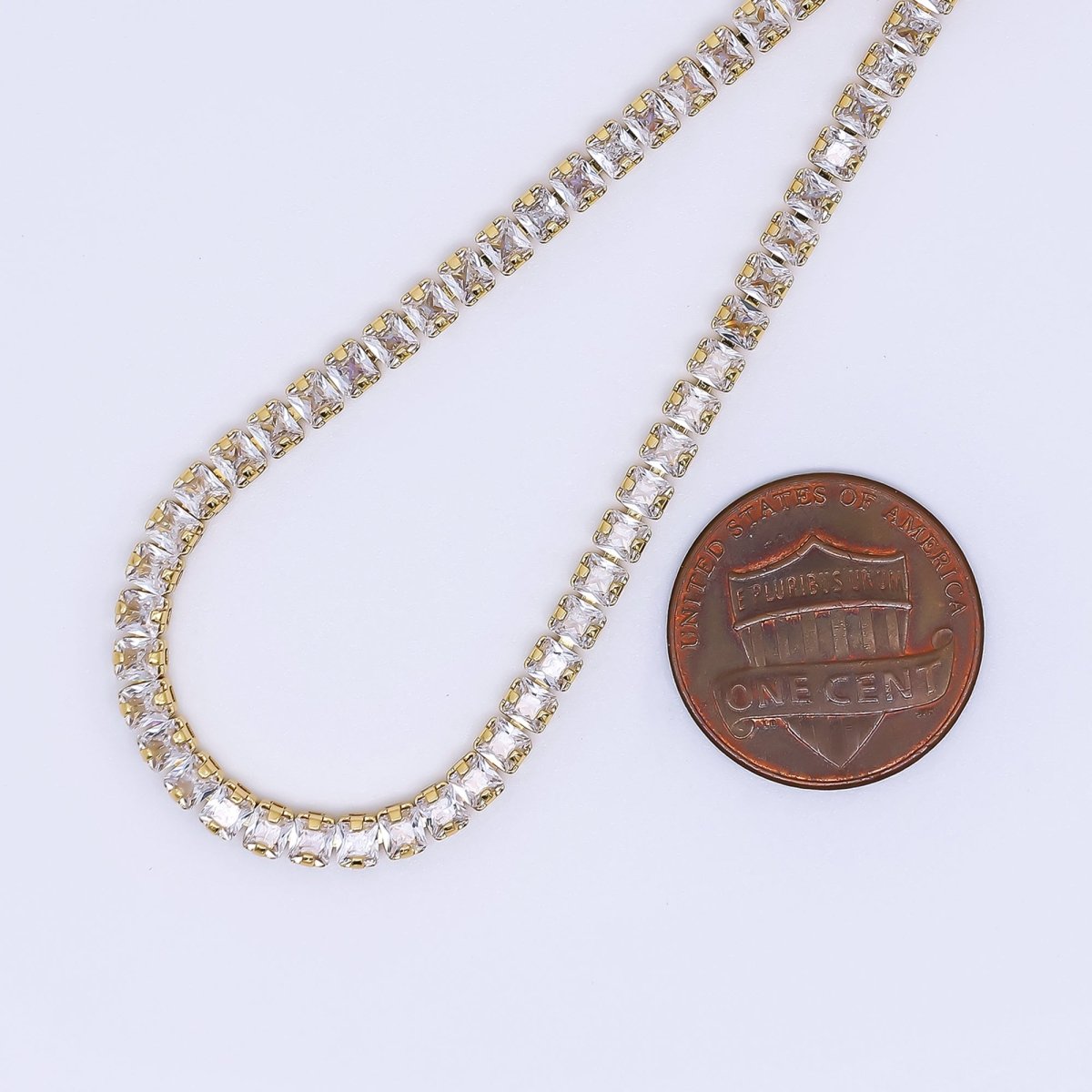 24K Gold Filled Cubic CZ Classic Tennis Bracelet | WA - 3329 - DLUXCA