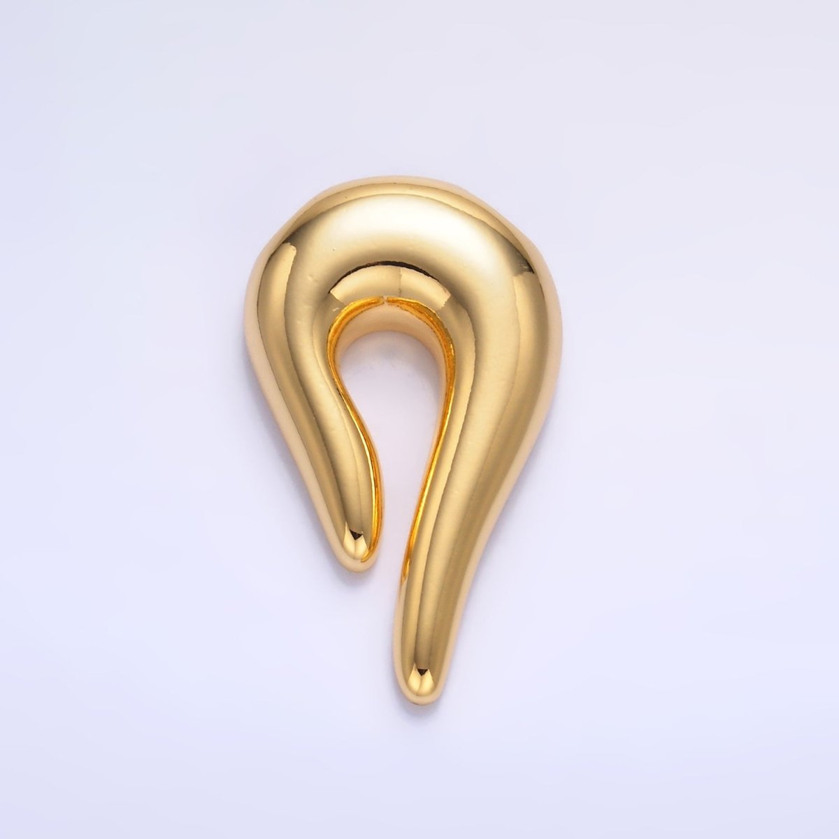 24K Gold Filled Curve Horn Slide Charm | W821 - DLUXCA