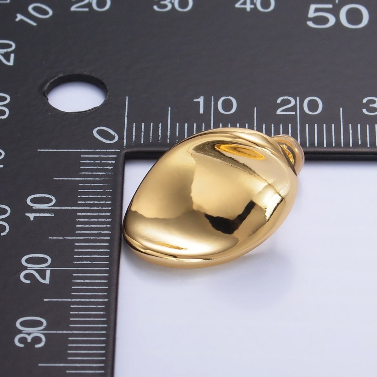 24K Gold Filled Curved Oval Stud Earrings in Gold & Silver | AB919 AB921 - DLUXCA