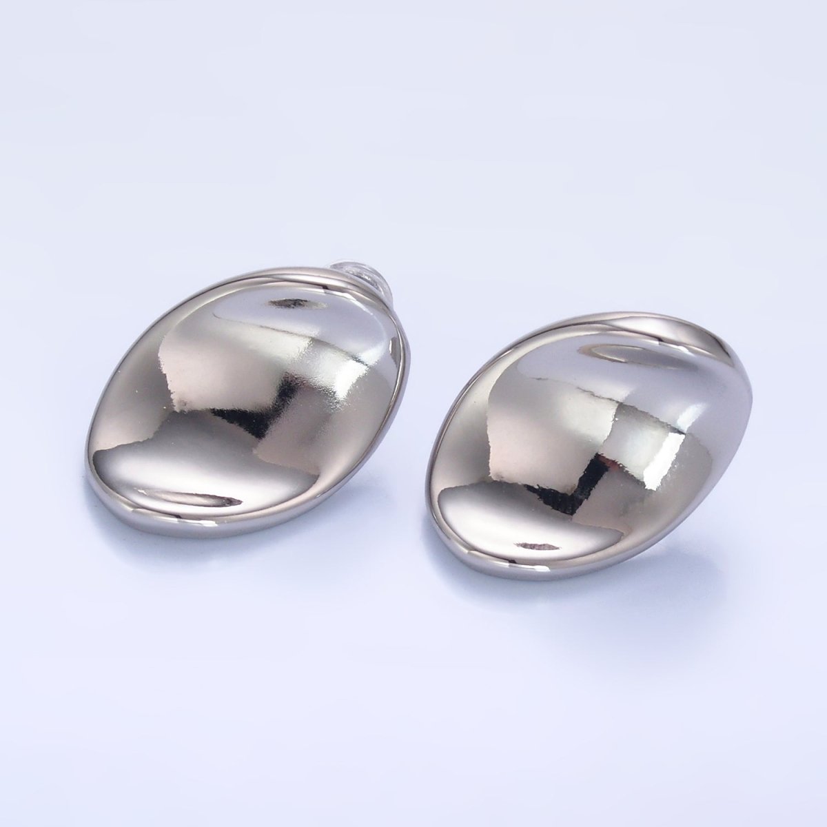 24K Gold Filled Curved Oval Stud Earrings in Gold & Silver | AB919 AB921 - DLUXCA