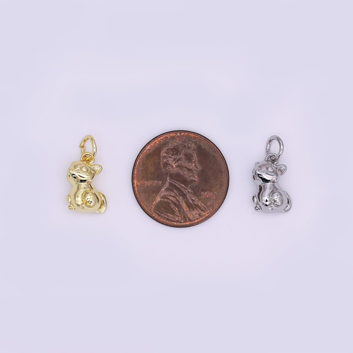 24K Gold Filled Cute Animal Multidimensional 3D Charm in Gold & Silver | N109 - DLUXCA