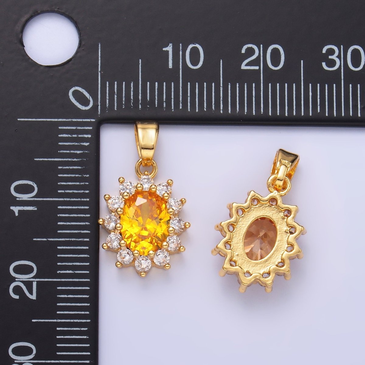 24K Gold Filled CZ Celestial Flower Pendant in Gold & Silver | AA1487 - AA1492 - DLUXCA