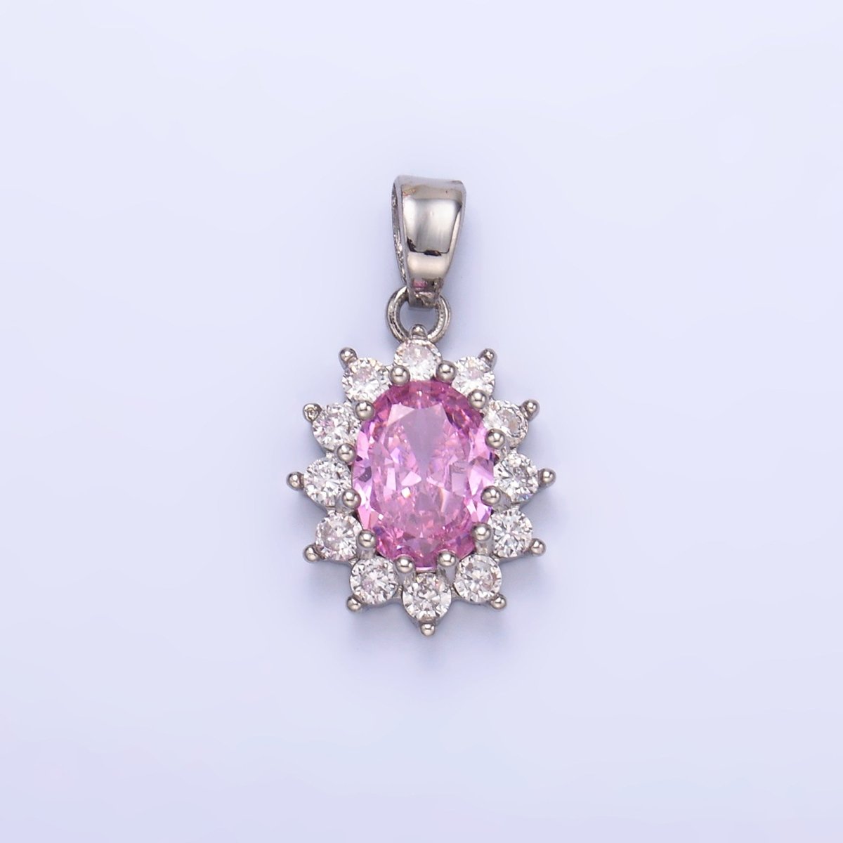 24K Gold Filled CZ Celestial Flower Pendant in Gold & Silver | AA1487 - AA1492 - DLUXCA