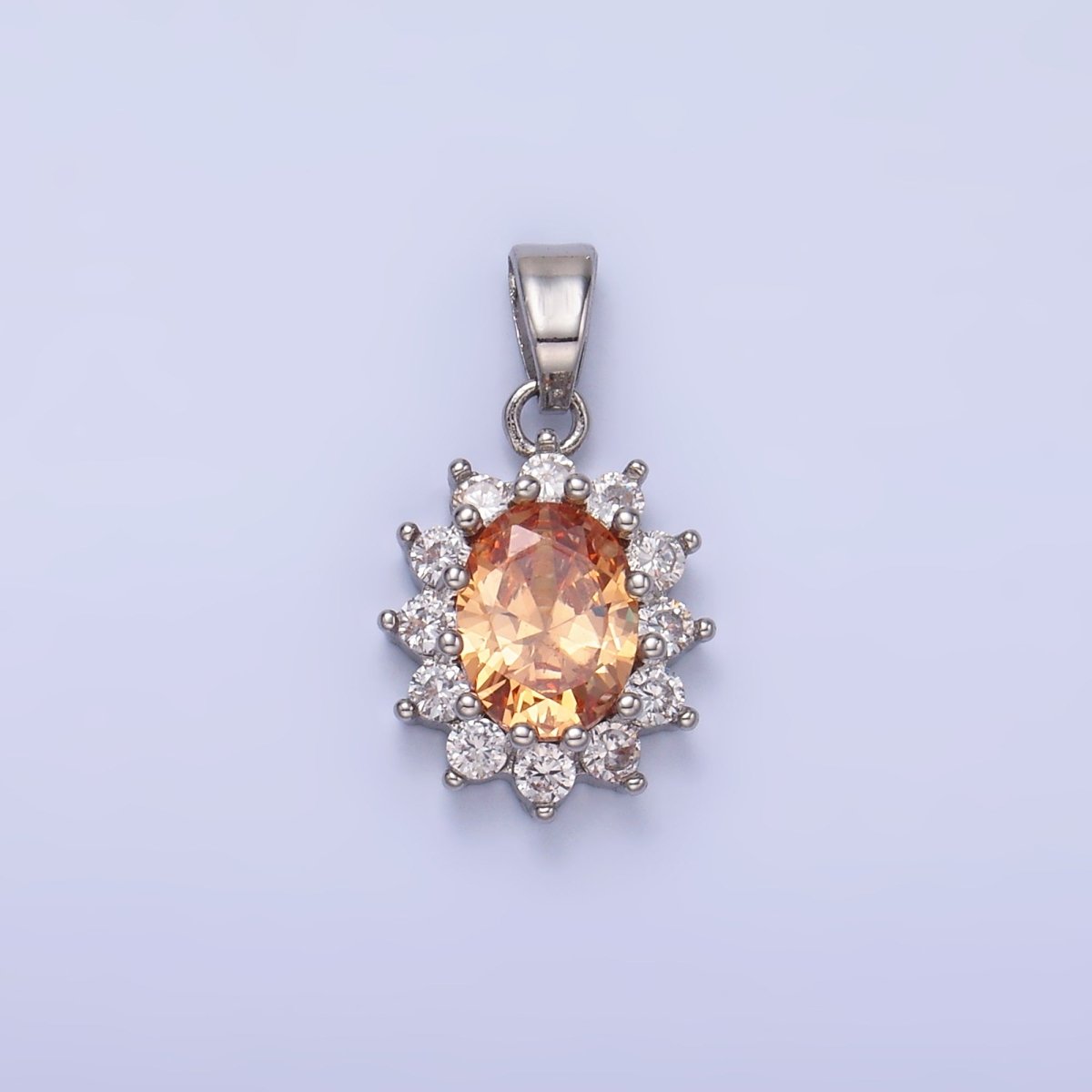 24K Gold Filled CZ Celestial Flower Pendant in Gold & Silver | AA1487 - AA1492 - DLUXCA