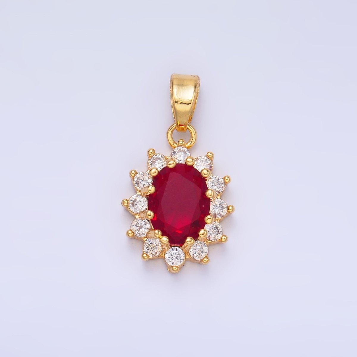 24K Gold Filled CZ Celestial Flower Pendant in Gold & Silver | AA1487 - AA1492 - DLUXCA