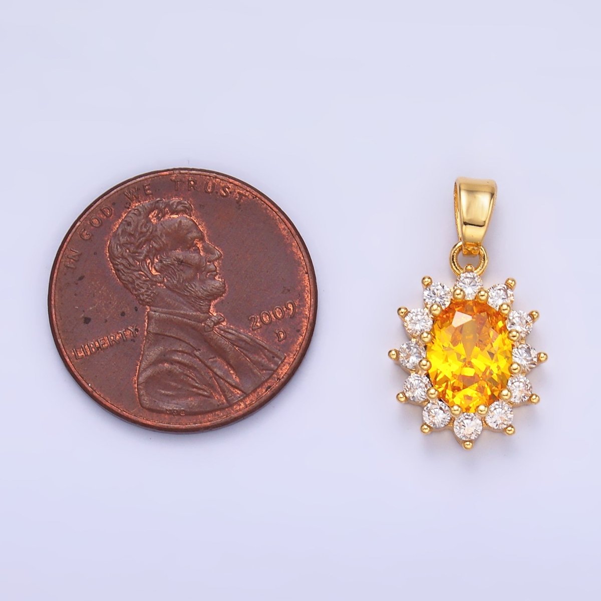 24K Gold Filled CZ Celestial Flower Pendant in Gold & Silver | AA1487 - AA1492 - DLUXCA