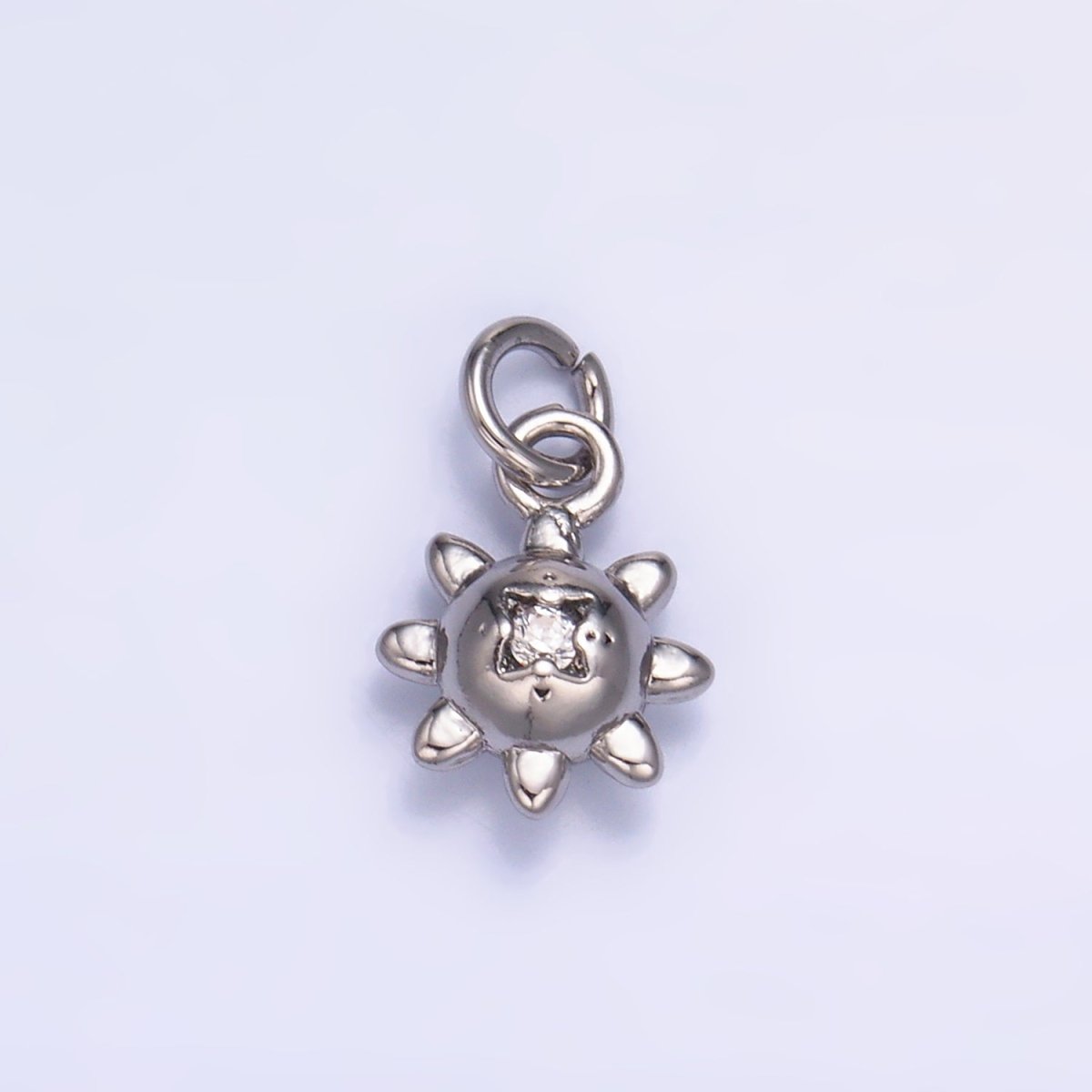 24K Gold Filled CZ Celestial Sun Charm in Gold & Silver | W879 - DLUXCA