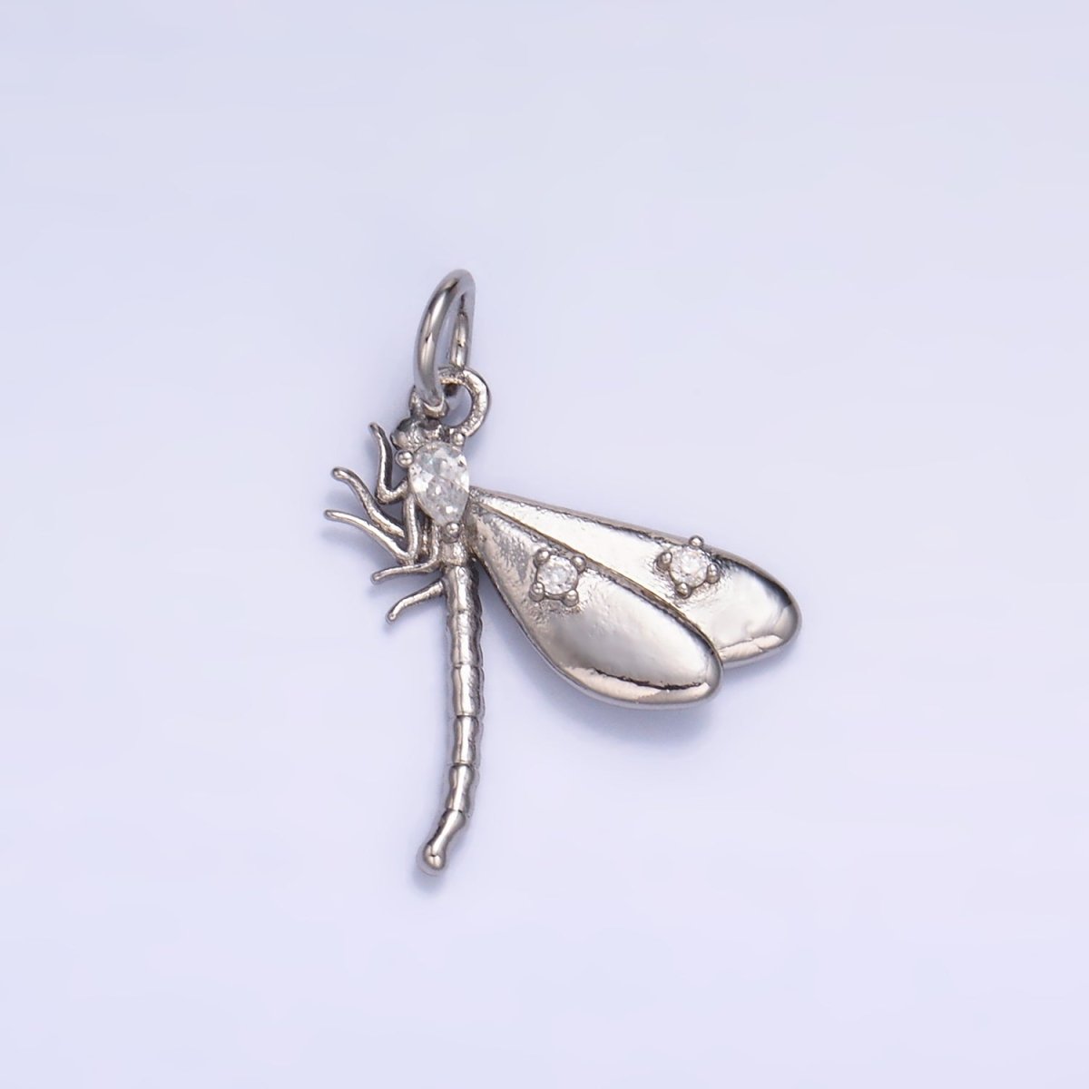 24K Gold Filled CZ Dragonfly Insect Charm in Gold & Silver | M175 - DLUXCA