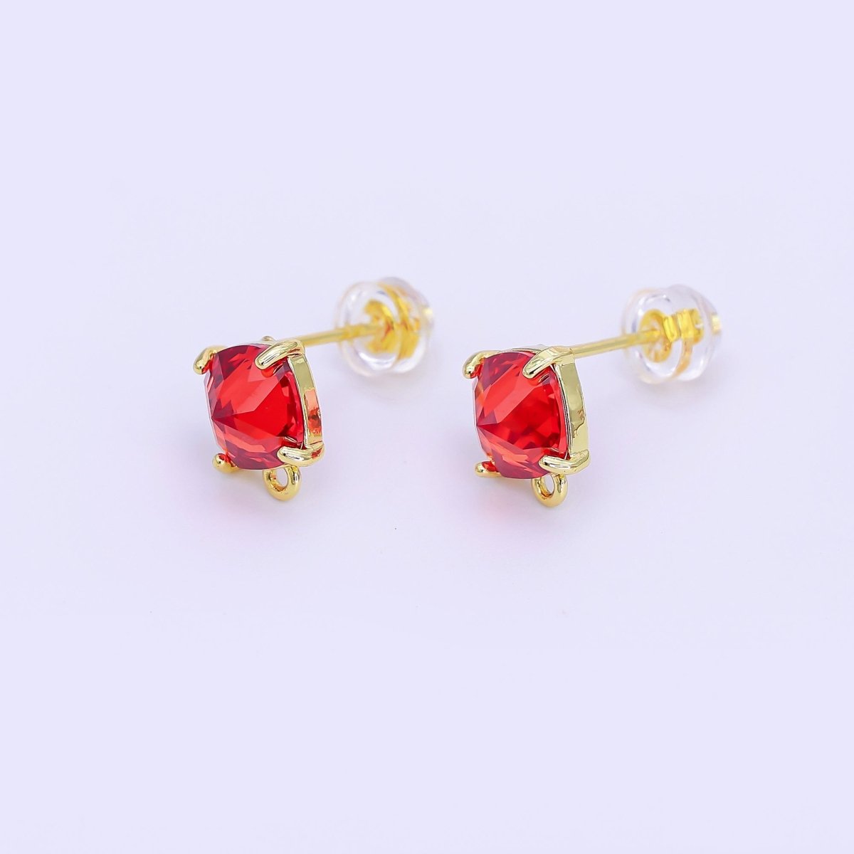 24K Gold Filled CZ Drop Stud Earrings Findings | Z1116 Z1273 - DLUXCA
