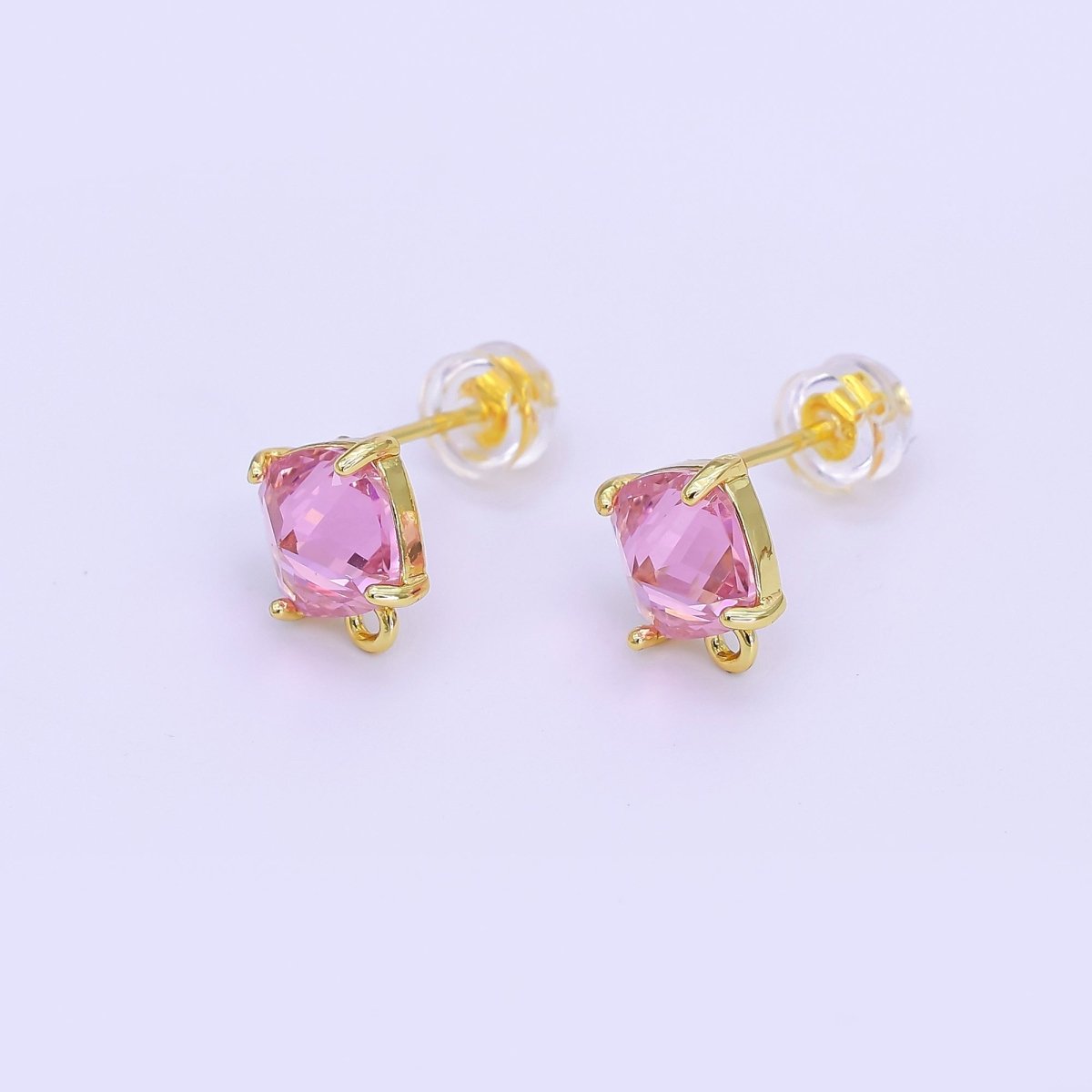 24K Gold Filled CZ Drop Stud Earrings Findings | Z1116 Z1273 - DLUXCA