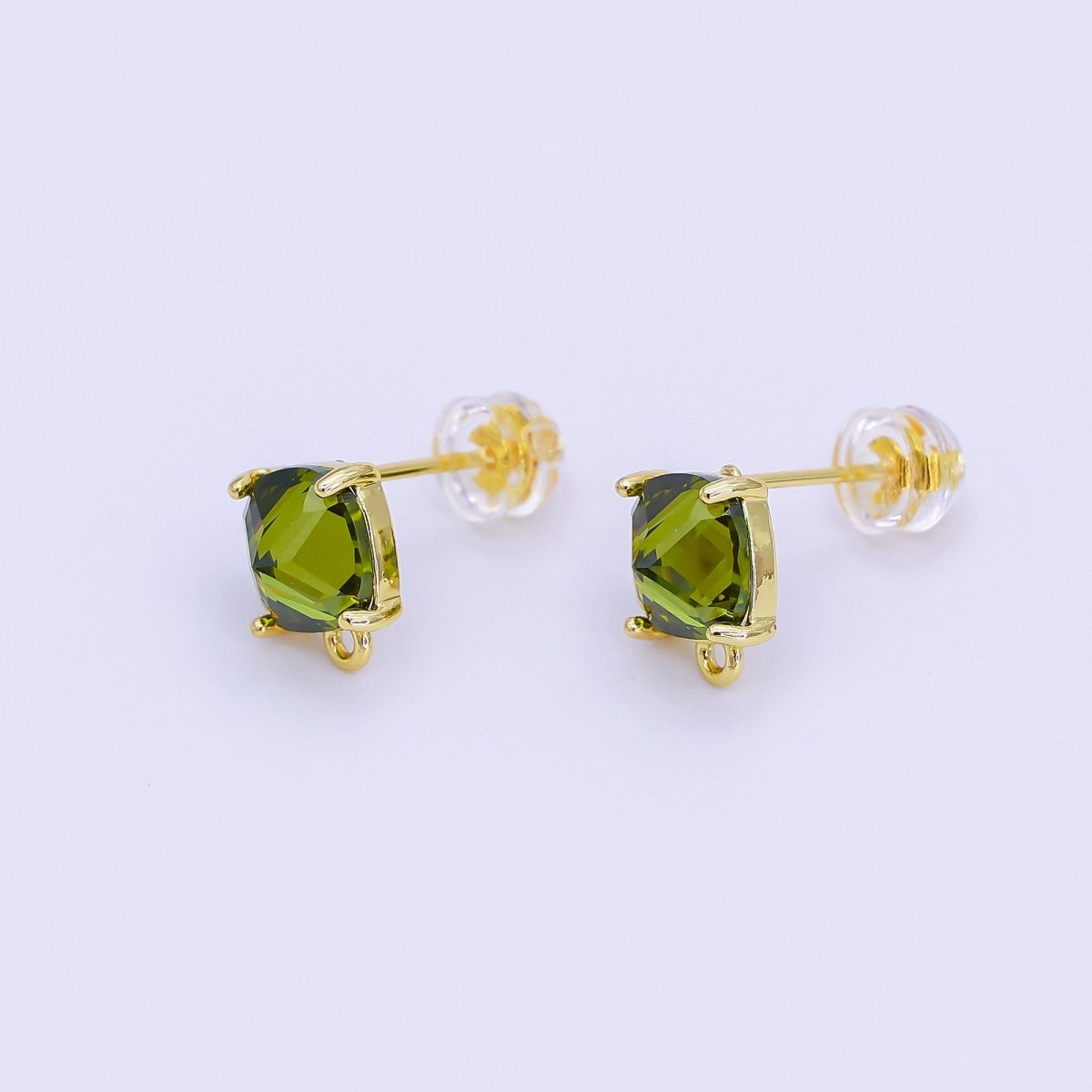 24K Gold Filled CZ Drop Stud Earrings Findings | Z1116 Z1273 - DLUXCA