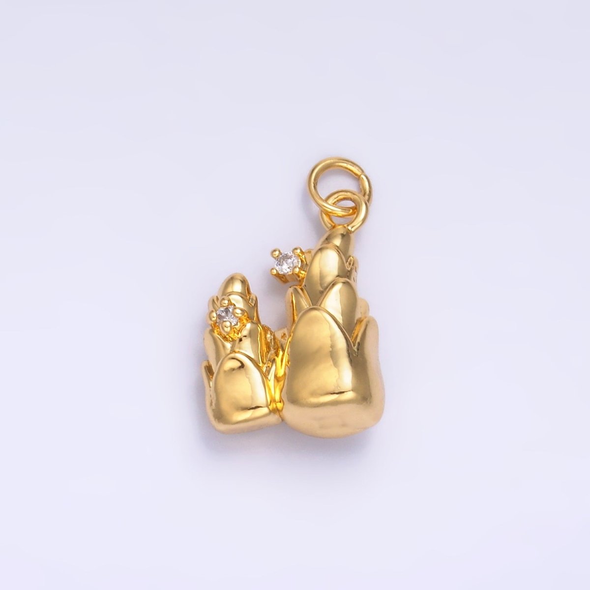 24K Gold Filled CZ Flower Charm in Gold & Silver | W827 - DLUXCA