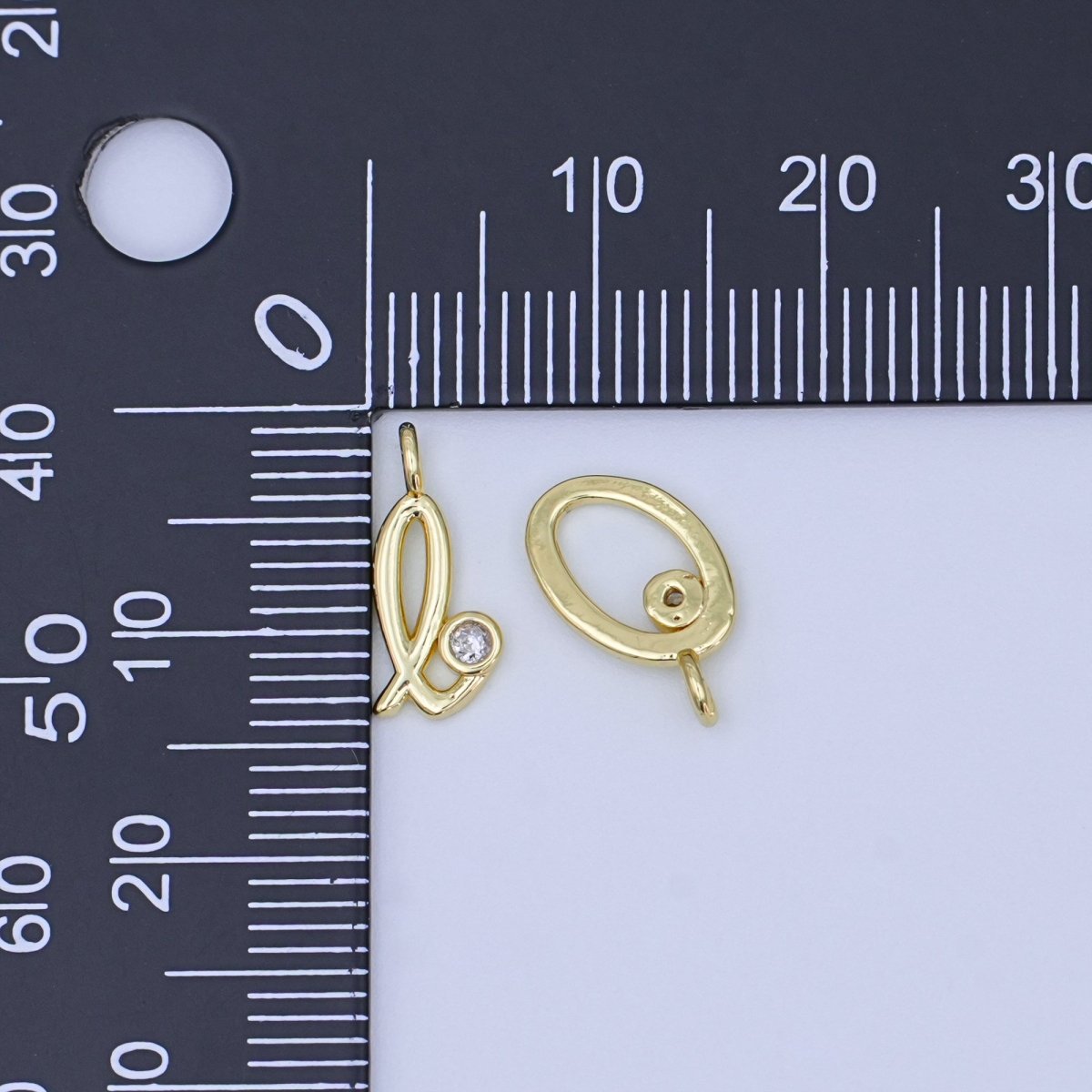 24K Gold Filled CZ "LOVE" Cursive Script Charm Set | N047 - DLUXCA