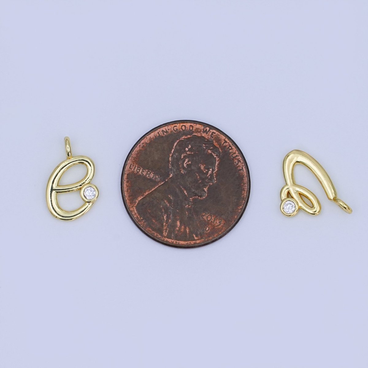 24K Gold Filled CZ "LOVE" Cursive Script Charm Set | N047 - DLUXCA